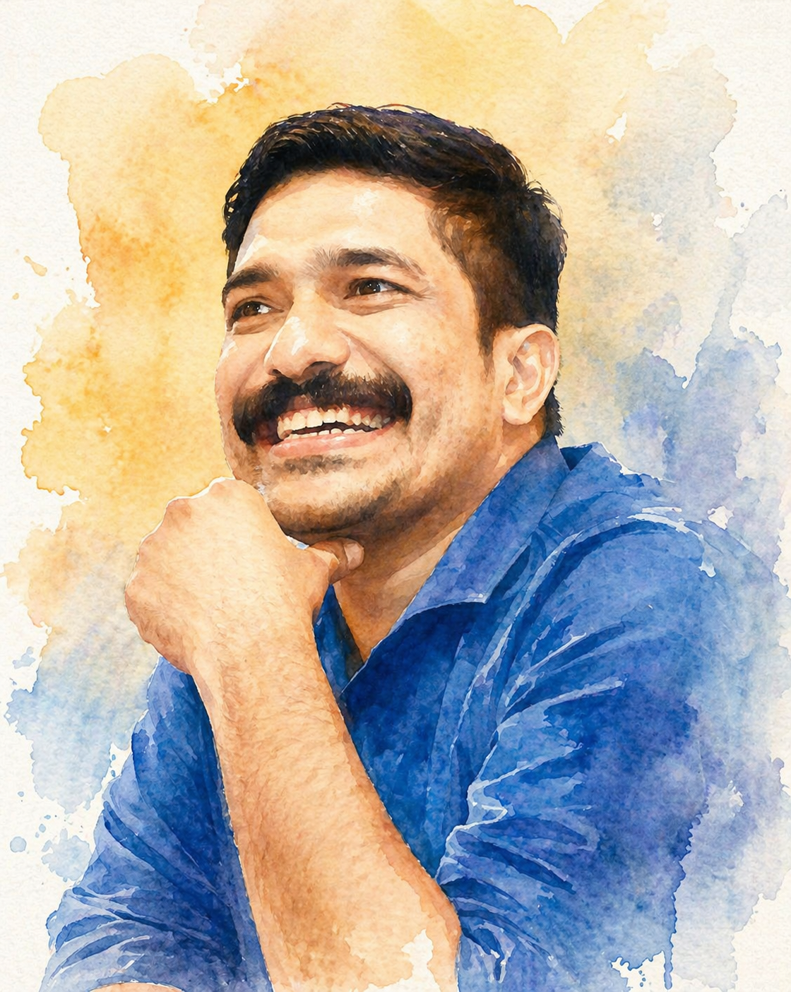 Watercolor portrait of Dr. Nithanth